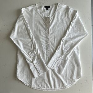 J. Crew White Shirt with Gold Accents